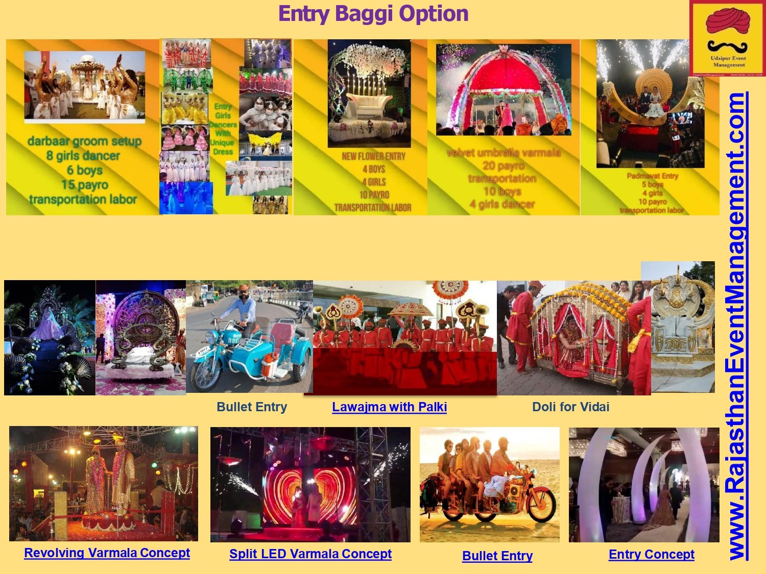 Entry Baggi, Palki Doli, Varmala & Bullet Entry